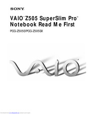 Sony VAIO PCG-Z505S User Manual