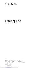 Sony Xperia neo L User Manual