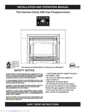 Harman Stove Company Harman Clarity 828i Installation And Operating Manual
