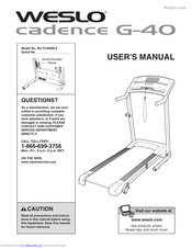 Weslo CADENCE G-40 WLTL29606.0 User Manual