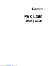 CANON FAX-L360 User Manual