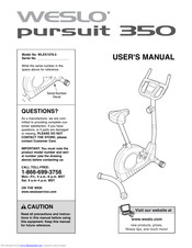 Weslo pursuit 350 User Manual