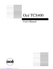 Oce TCS400 User Manual