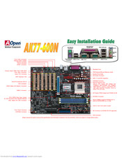AOpen AK77-600N Easy Installation Manual