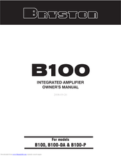 Bryston B100 Owner's Manual
