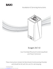 Baxi Ecogen 24/1.0 LPG Installation & Servicing Instructions Manual