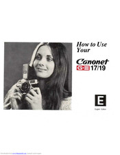 CANON CANONET G-III L17 How To Use Manual