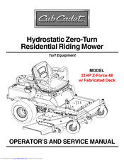 Cub Cadet 23HP Z-Force 48 w/ Fabricated Deck Operator's And Service Manual