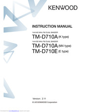 Kenwood TM-D710A Instruction Manual