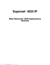 Mitel Superset 4025 IP User Manual