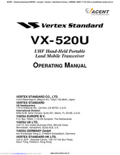 Vertex Standard VX-520U Operating Manual