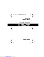 Radio Shack Video RF Modulator Owner's Manual