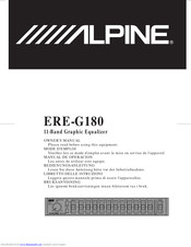 Alpine ERE-G180 Owner's Manual