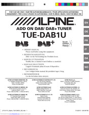 Alpine TUE-DAB1U Owner's Manual