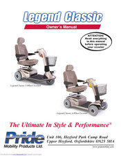 Pride Mobility Legend Classic SCUK3000 Owner's Manual
