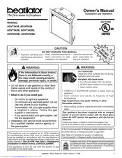 Heatilator Aveo ADVR3428 Owner's Manual