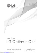 LG Optimus One User Manual