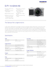 Olympus E-P1 - Digital Camera - Prosumer Specifications