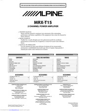 Alpine MRX-T15 Owner's Manual