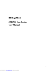 Zte MF612 User Manual