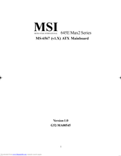 MSI 645E Max2 series User Manual