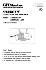 Chamberlain LiftMaster Security+ 3280-390 Owner's Manual