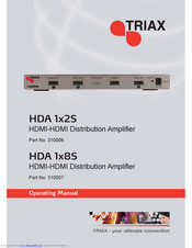 Triax HDA 1x2S Operating Manual