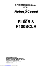 Robot Coupe R100BCLR Operation Manual