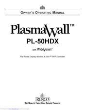 Runco PLASMAWALL PL-50HDX Owner's Operating Manual