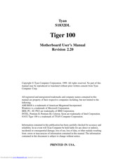 TYAN Tiger 100 S1832DL User Manual