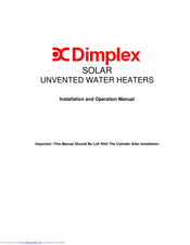 Dimplex SCx175sd Installation And Operation Manual