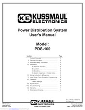 KUSSMAUL PDS-100 User Manual