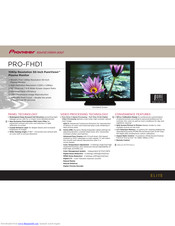 Pioneer Elite PRO-FHD1 Specification