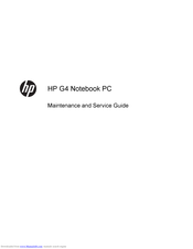 HP Pavilion g4 Maintenance And Service Manual