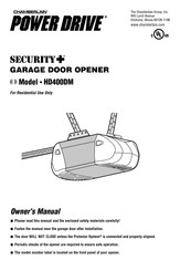 Chamberlain Power Drive Security+ HD400DM Owner's Manual