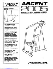 Weslo ASCENT 2005 Manual