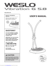 Weslo Vibration G 5.8 Bench Manual