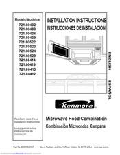 Kenmore 721.80524 Installation Instructions Manual