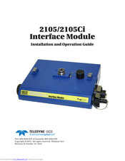 Teledyne ISCO 2105Ci Installation And Operation Manual