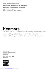 Kenmore 11076002011 Installation Instructions Manual