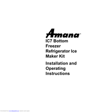 Amana 59668142891 Installation And Operating Instructions Manual
