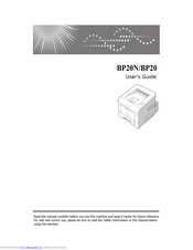 Ricoh BP20 - Aficio B/W Laser Printer User Manual