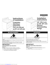 Inglis IHP33802 Installation Instructions Manual