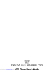 Nextel i830 User Manual