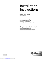 GE Monogram ZV850 Installation Instructions Manual