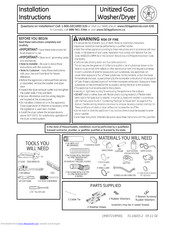 GE GTUP270GM0WW Installation Instructions Manual