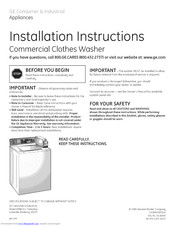 GE WCCD2050H5WC Installation Instructions Manual