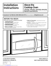 GE Spacemaker PVM1970 Installation Instructions Manual