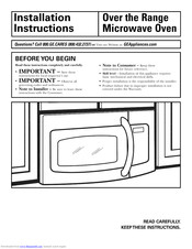 GE JVM6175DF1BB Installation Instructions Manual