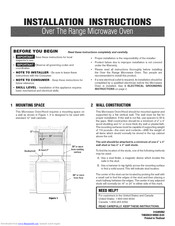 Frigidaire FGMV174KFA Installation Instructions Manual
